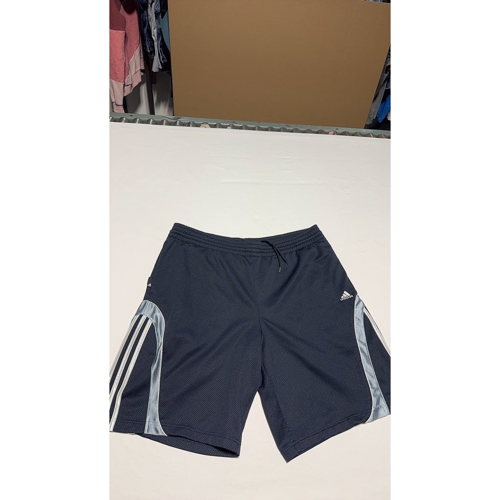 Adidas Mens Athletic Mesh Shorts Navy Blue 3-Stripe E79655 AZB001 Size M